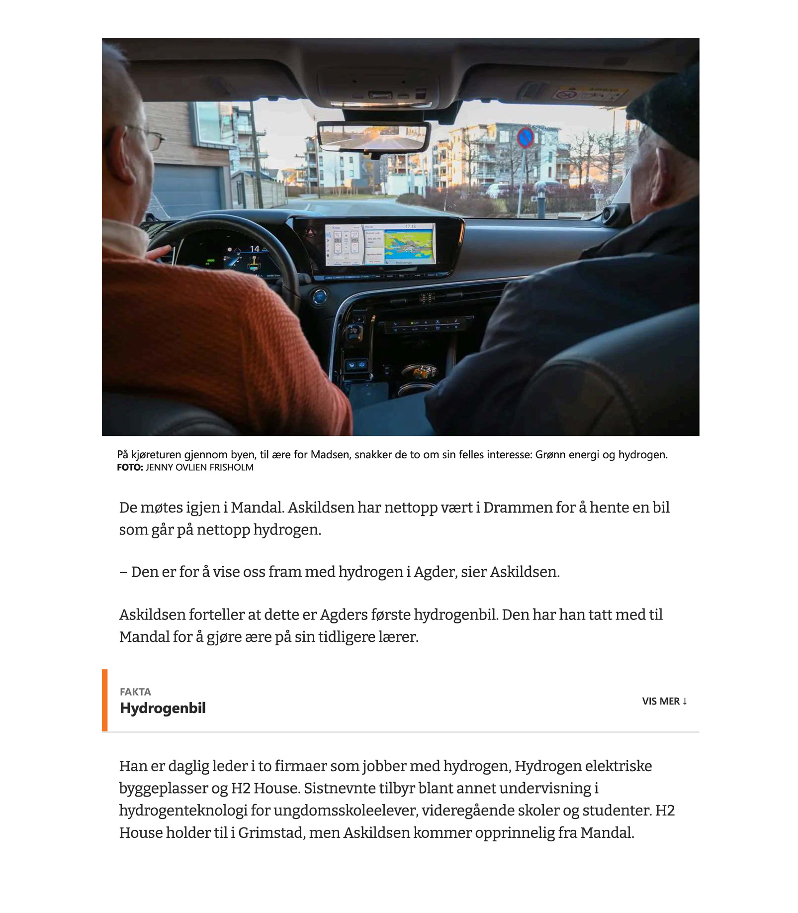 Læreren spådde at hydrogen er framtiden – nå er dette fulltidsjobben til den tidligere eleven Læreren spådde at hydrogen er framtiden – nå er dette fulltidsjobben til den tidligere eleven